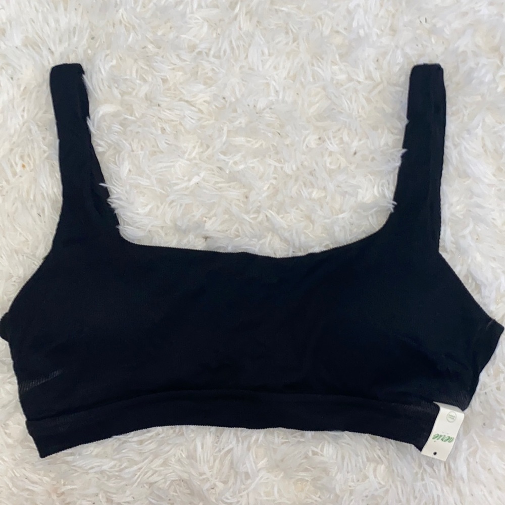 Aerie Padded Ribbed Black Bikini Top